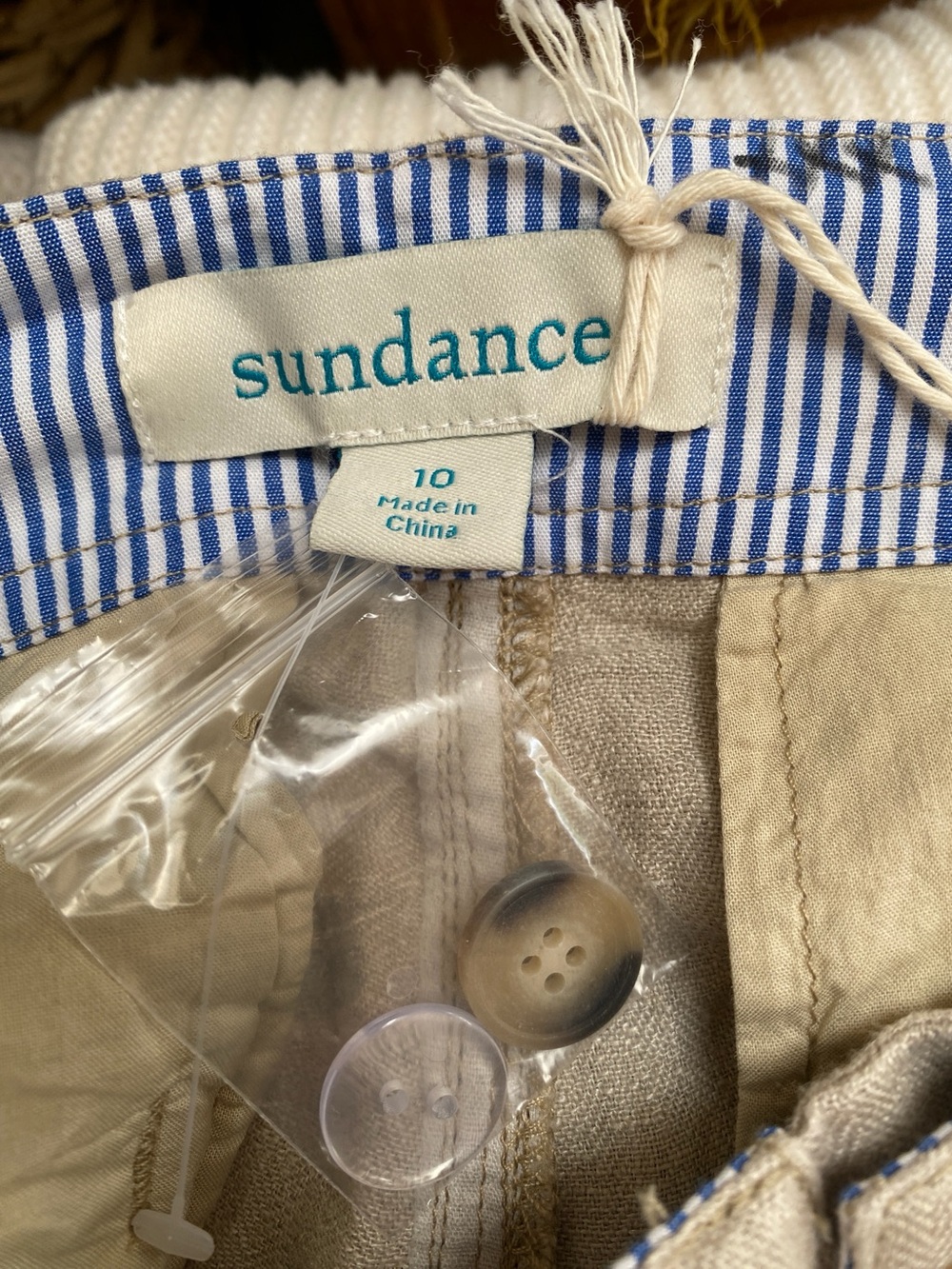 NWT Sundance Oaklee Easy Pants 100% Linen Beige Tan Straight Wide Leg Trousers - Picture 9 of 10